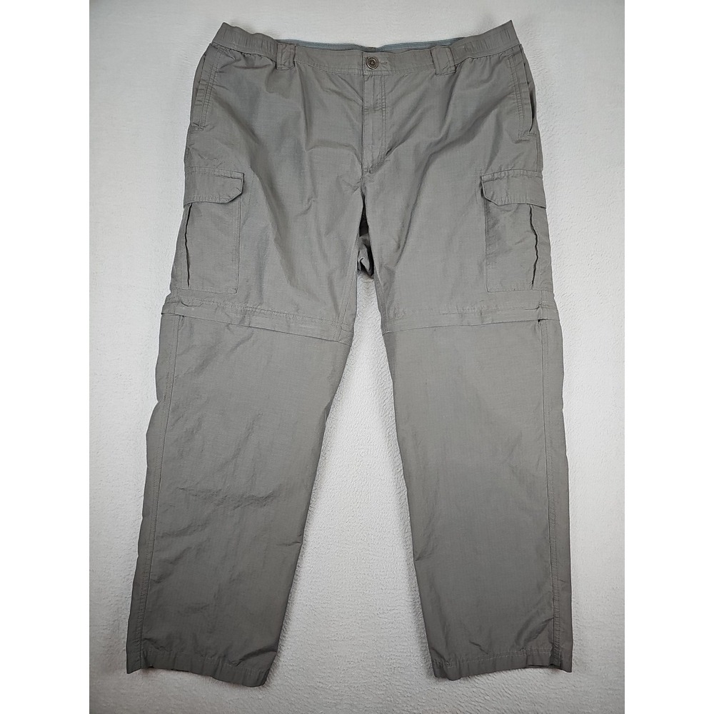 Columbia Convertible Cargo Pants Mens XL 38x31 Gray Ripstop Fishing Hike Outdoor